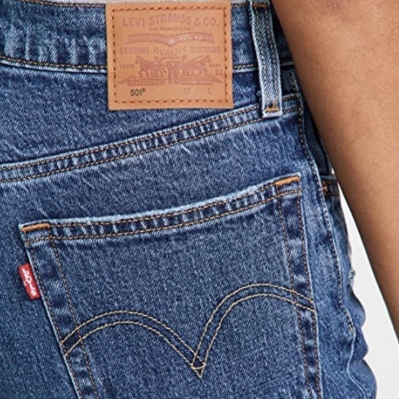 NWT Levi’s 501 High Rise Cropped Jeans In Salsa Middle - Picture 4 of 10
